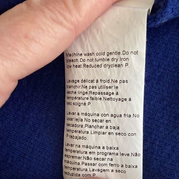 Hugo Boss Mens Navy Long Sleeve Cotton Sweater with Mock Neck. Size Medium. - Picture 9 of 9